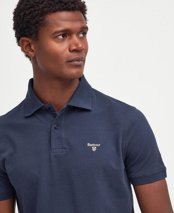 Barbour Lightweight Sports Polo Shirt Navy | BABO88206