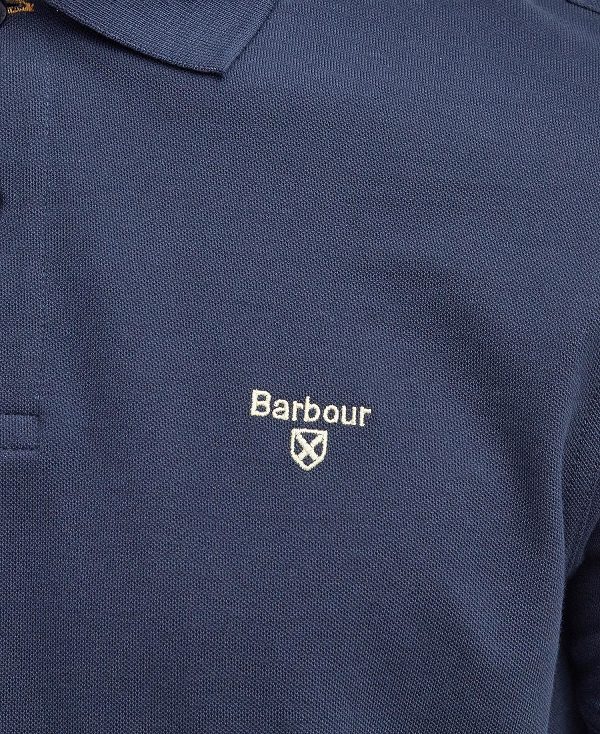 Barbour Lightweight Sports Polo Shirt Navy | BABO88206