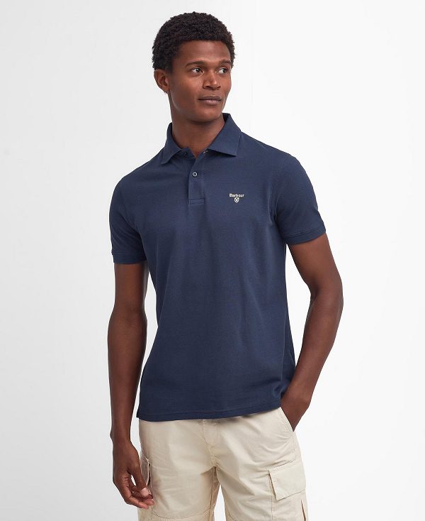 Barbour Lightweight Sports Polo Shirt Navy | BABO88206