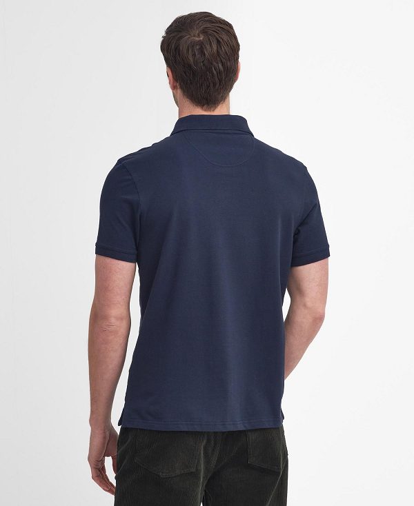 Barbour Lightweight Sports Polo Shirt Navy | BABO88234