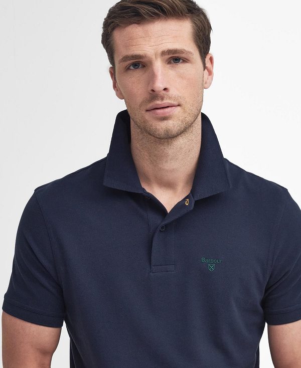 Barbour Lightweight Sports Polo Shirt Navy | BABO88234