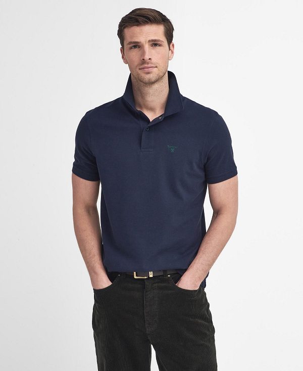 Barbour Lightweight Sports Polo Shirt Navy | BABO88234