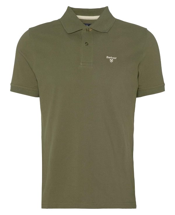 Barbour Lightweight Sports Polo Shirt Olive | BABO88094