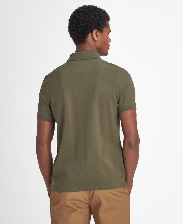 Barbour Lightweight Sports Polo Shirt Olive | BABO88094