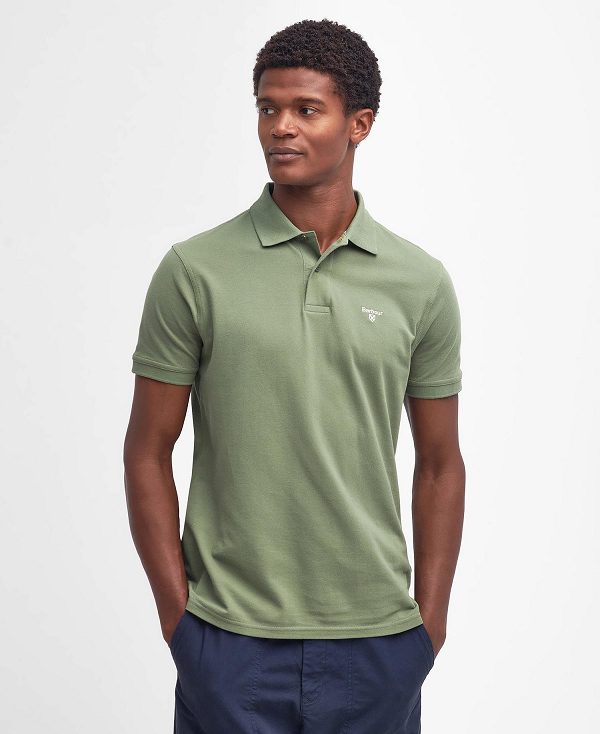 Barbour Lightweight Sports Polo Shirt Olive | BABO88108