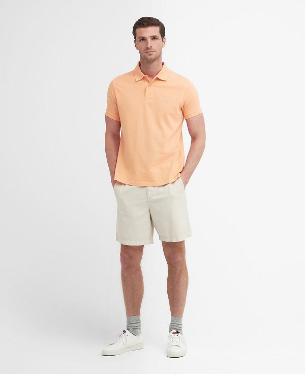 Barbour Lightweight Sports Polo Shirt Orange | BABO88098