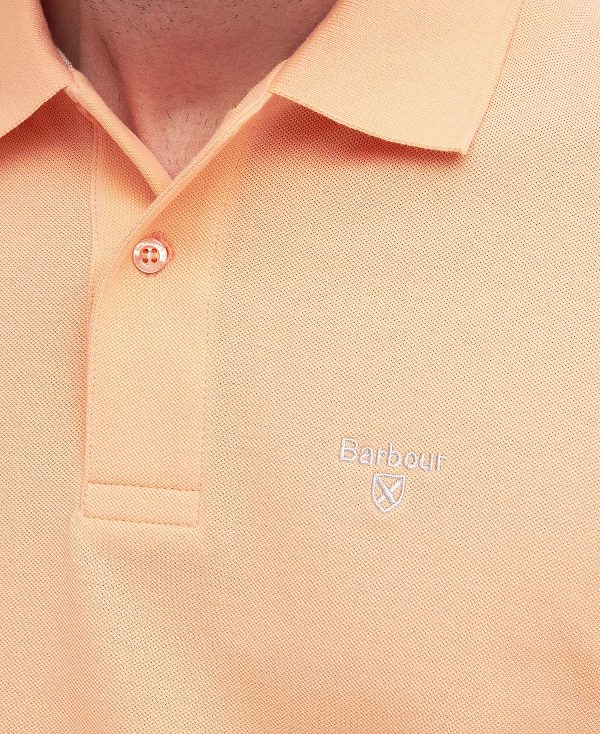 Barbour Lightweight Sports Polo Shirt Orange | BABO88098