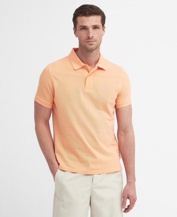 Barbour Lightweight Sports Polo Shirt Orange | BABO88098