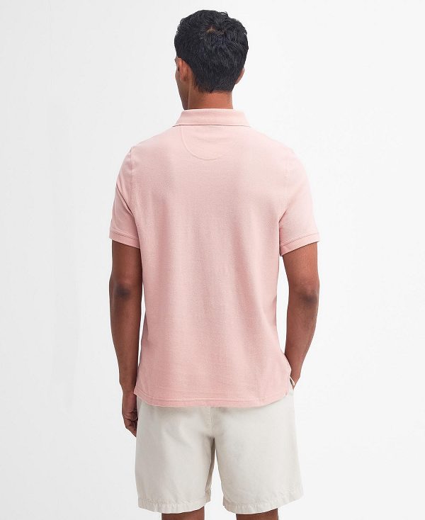 Barbour Lightweight Sports Polo Shirt Pink Mist | BABO88091