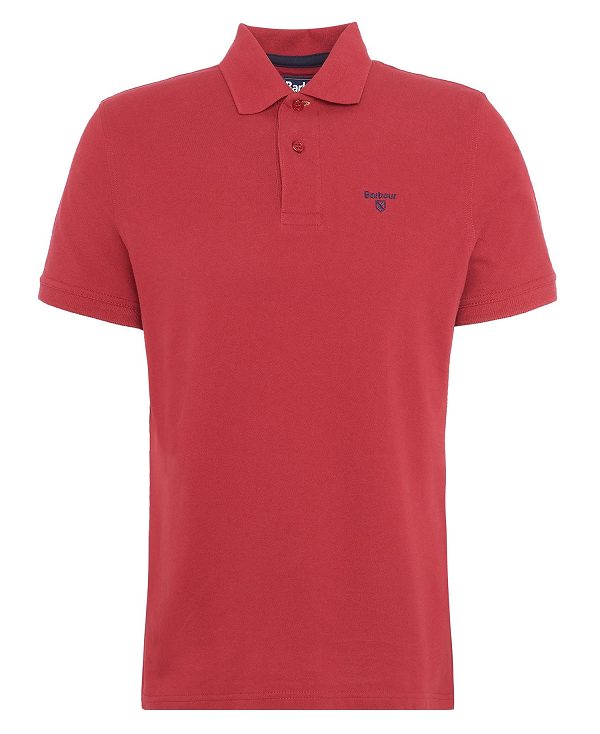 Barbour Lightweight Sports Polo Shirt Red | BABO88089