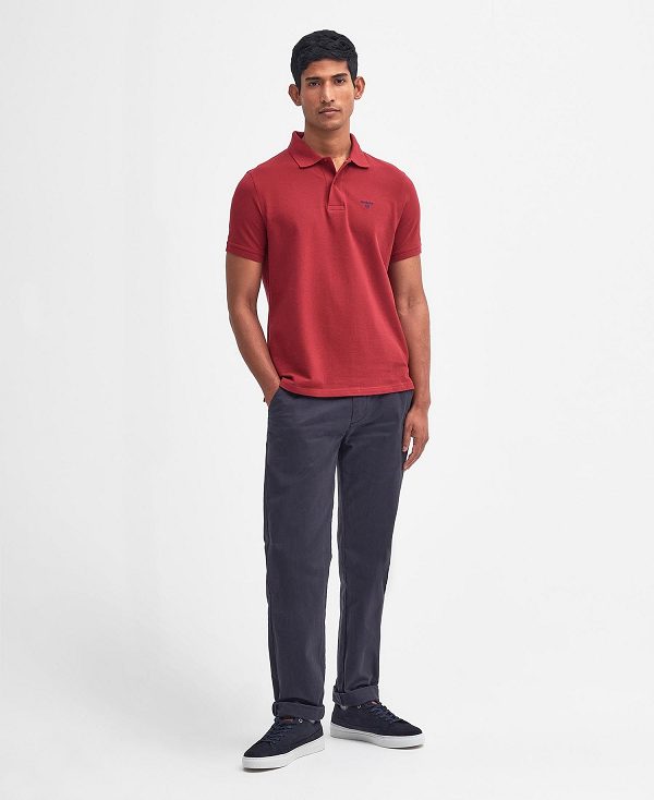 Barbour Lightweight Sports Polo Shirt Red | BABO88089