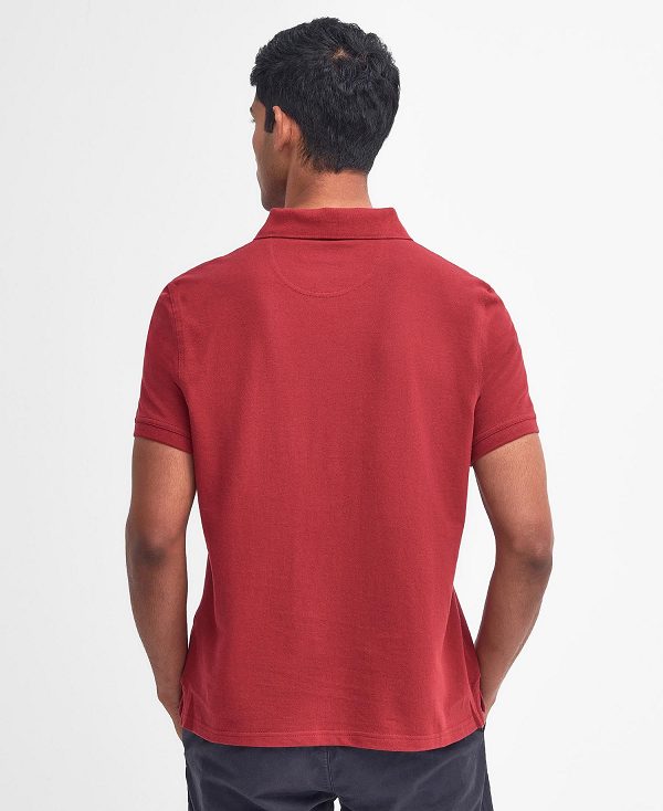 Barbour Lightweight Sports Polo Shirt Red | BABO88089