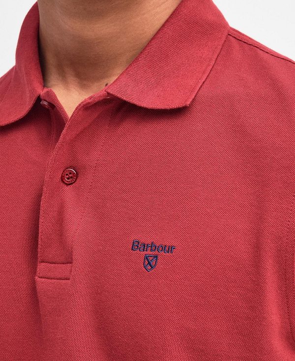 Barbour Lightweight Sports Polo Shirt Red | BABO88089