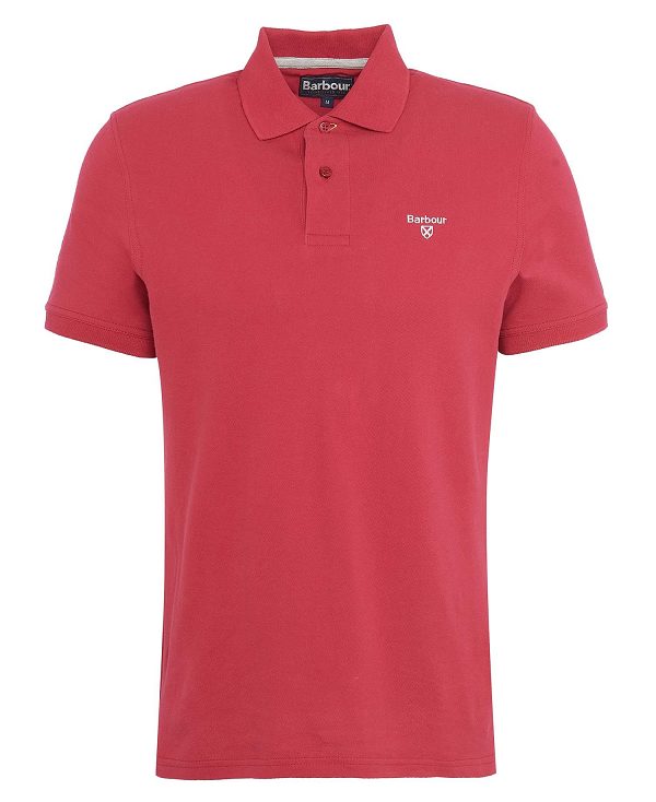 Barbour Lightweight Sports Polo Shirt Red | BABO88090