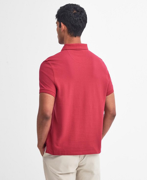 Barbour Lightweight Sports Polo Shirt Red | BABO88090