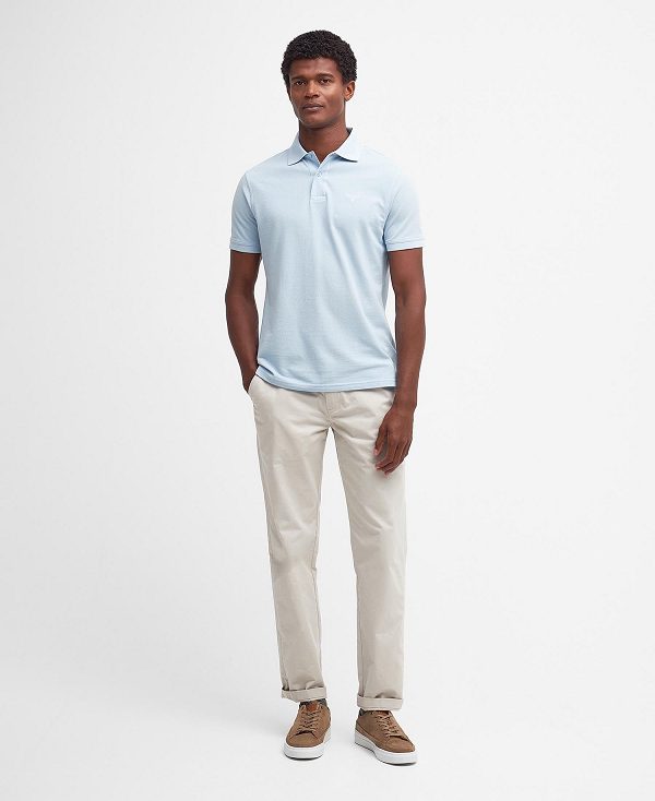 Barbour Lightweight Sports Polo Shirt Sky | BABO88200