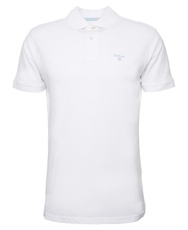 Barbour Lightweight Sports Polo Shirt White | BABO88106