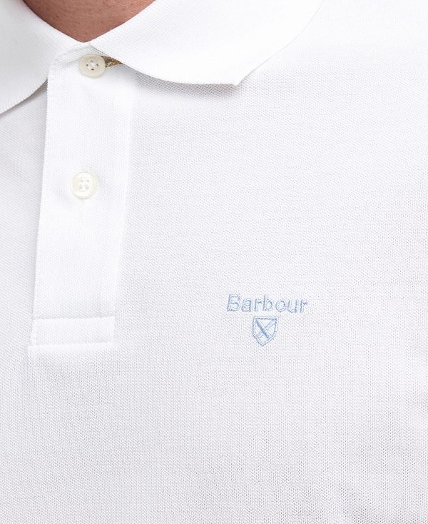 Barbour Lightweight Sports Polo Shirt White | BABO88106