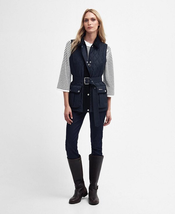 Barbour Lily Belted Gilet Navy | BABO89445