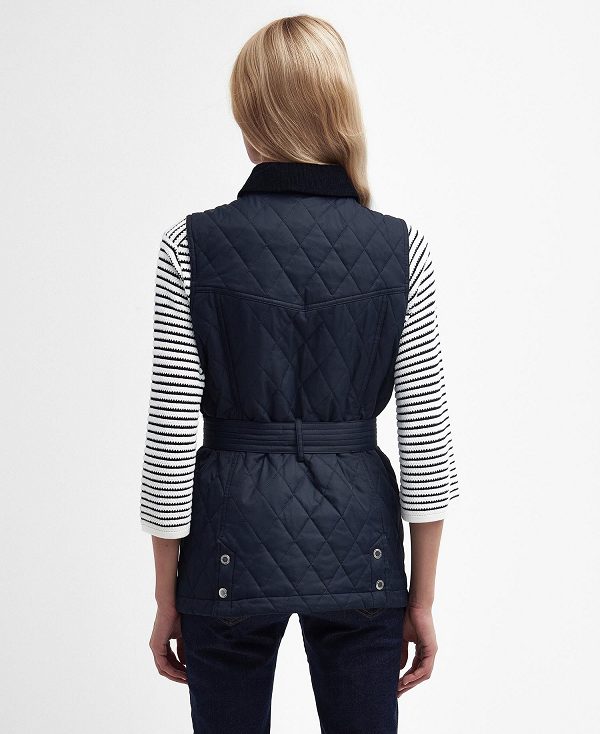 Barbour Lily Belted Gilet Navy | BABO89445