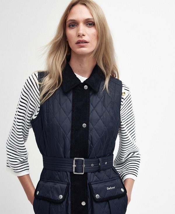 Barbour Lily Belted Gilet Navy | BABO89445