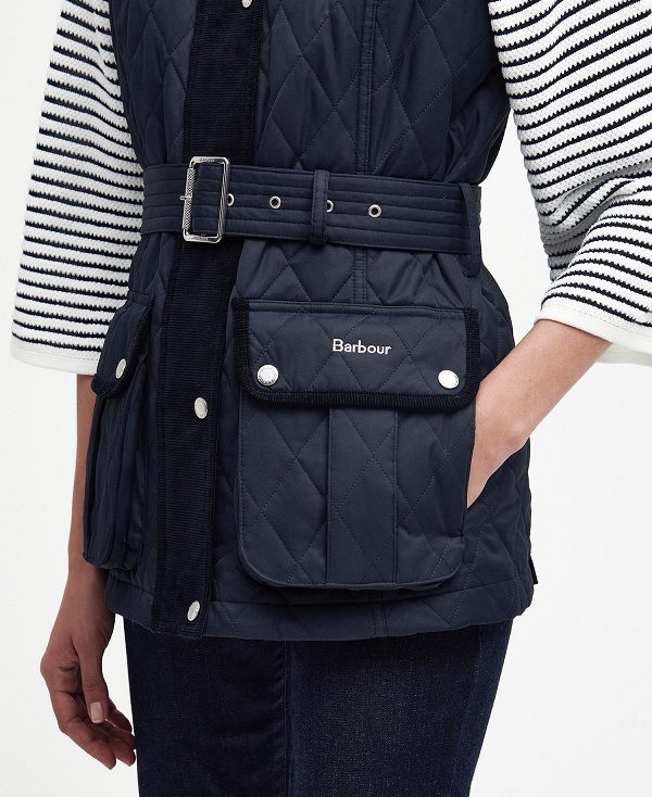 Barbour Lily Belted Gilet Navy | BABO89445