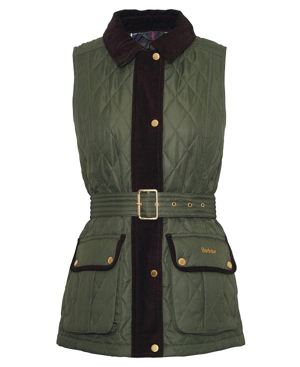 Barbour Lily Belted Gilet Olive | BABO89444