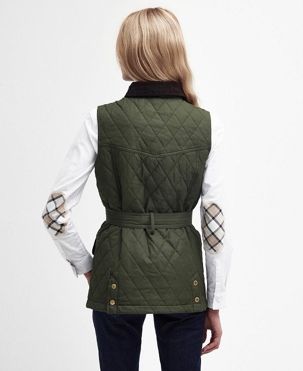 Barbour Lily Belted Gilet Olive | BABO89444