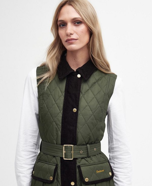 Barbour Lily Belted Gilet Olive | BABO89444