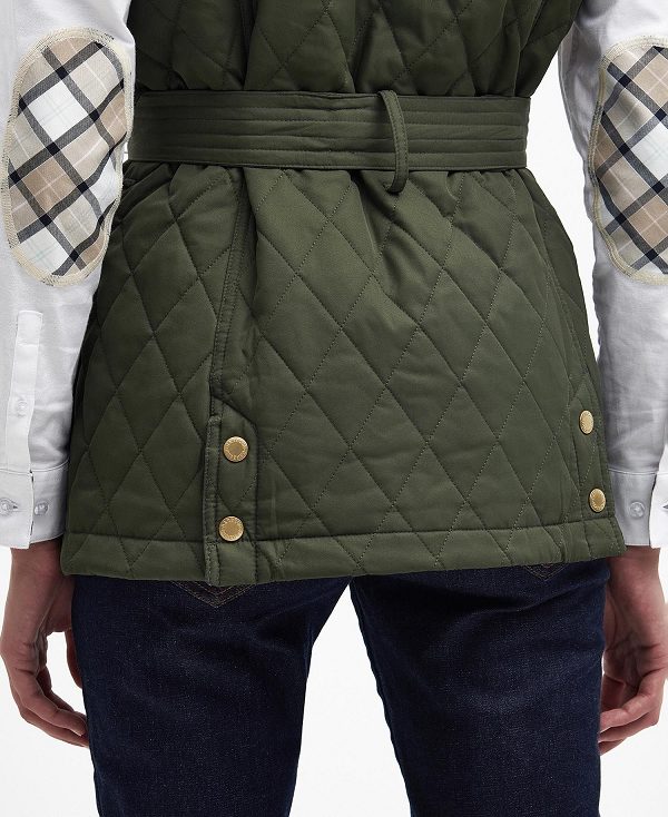 Barbour Lily Belted Gilet Olive | BABO89444