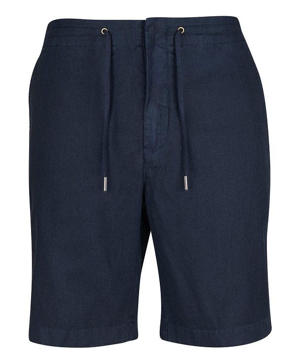 Barbour Linen Cotton Mix Shorts City Navy | BABO88750