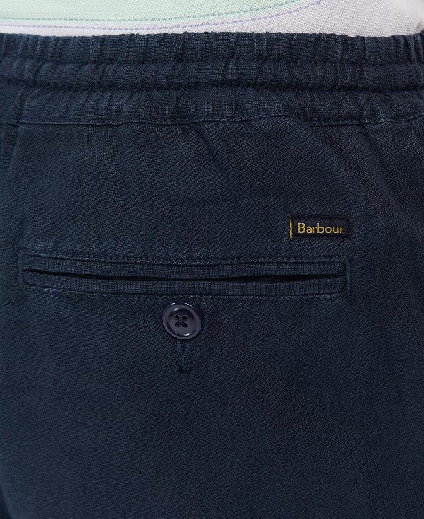 Barbour Linen Cotton Mix Shorts City Navy | BABO88750