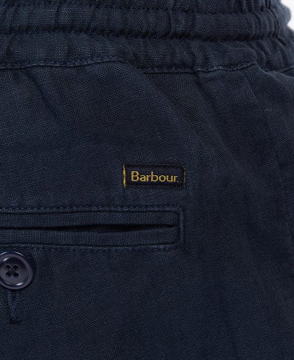 Barbour Linen Cotton Mix Shorts City Navy | BABO88750