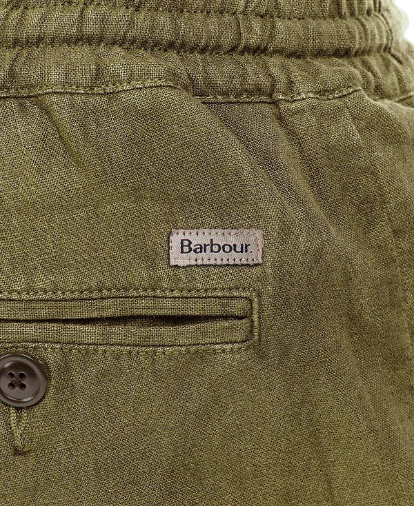 Barbour Linen Cotton Mix Shorts Military Green | BABO88741