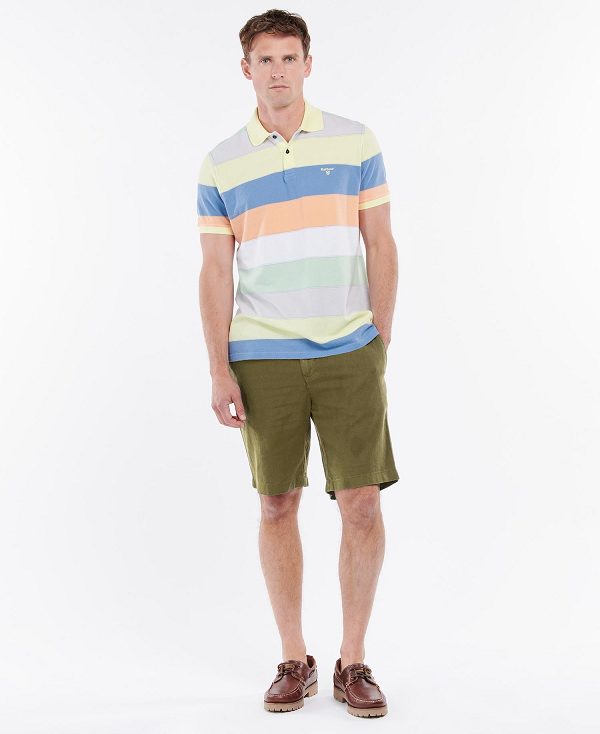 Barbour Linen Cotton Mix Shorts Military Green | BABO88741