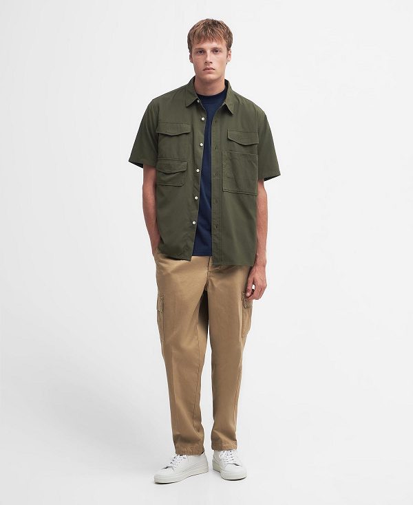 Barbour Lisle Safari Oversized Short-sleeved Shirt Mid Olive | BABO87753