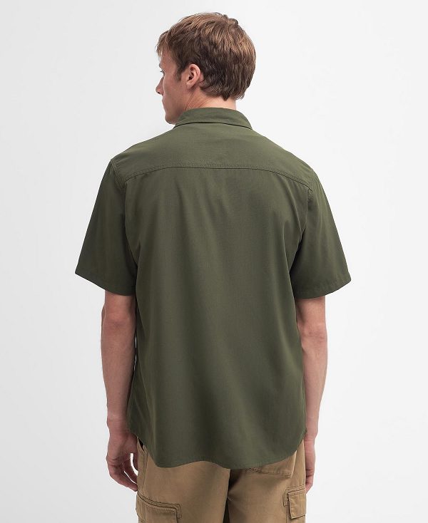 Barbour Lisle Safari Oversized Short-sleeved Shirt Mid Olive | BABO87753