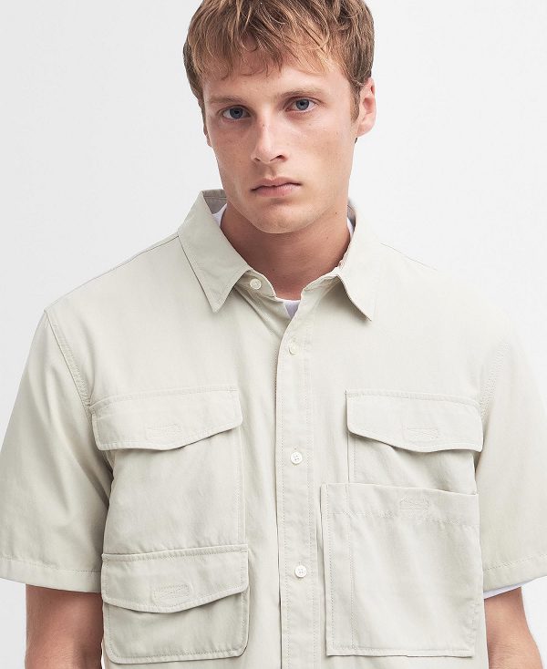 Barbour Lisle Safari Oversized Short-sleeved Shirt Mist | BABO87754