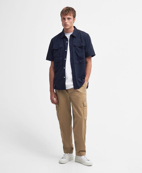 Barbour Lisle Safari Oversized Short-sleeved Shirt Classic Navy | BABO87755