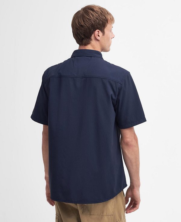 Barbour Lisle Safari Oversized Short-sleeved Shirt Classic Navy | BABO87755