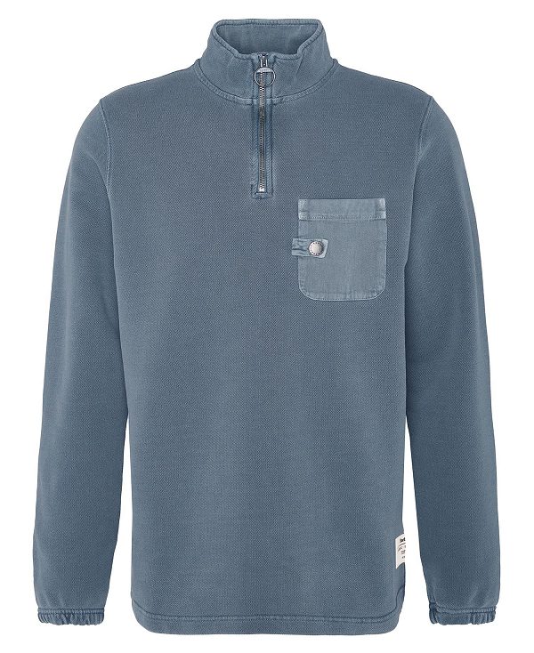 Barbour Liverton Half-zip Sweatshirt Dark Slate | BABO88461