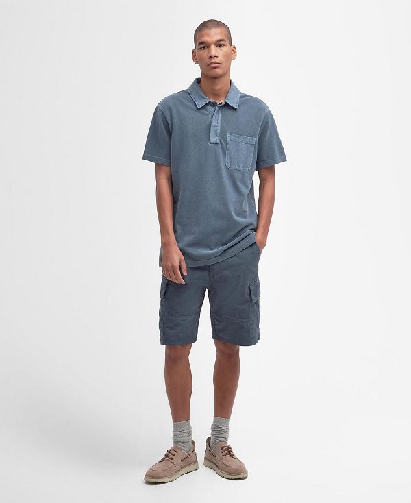 Barbour Liverton Short-sleeved Polo Shirt Dark Slate | BABO88181