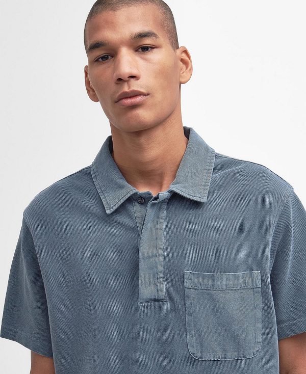 Barbour Liverton Short-sleeved Polo Shirt Dark Slate | BABO88181