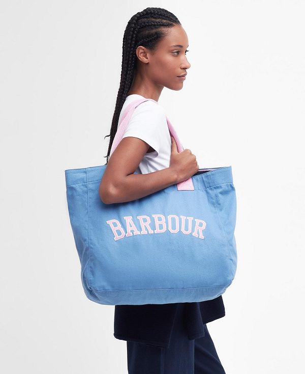 Barbour Logo Beach Bag Chambray Blue | BABO89976