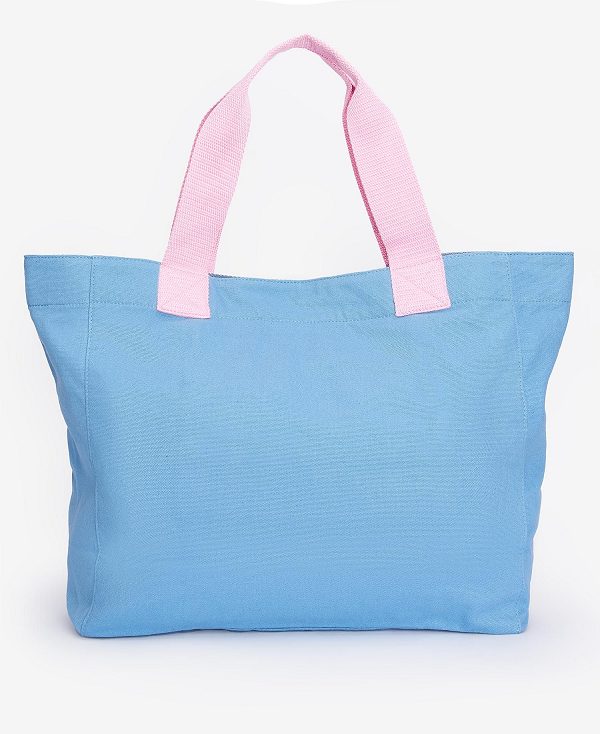 Barbour Logo Beach Bag Chambray Blue | BABO89976