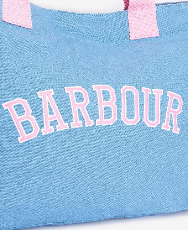 Barbour Logo Beach Bag Chambray Blue | BABO89976