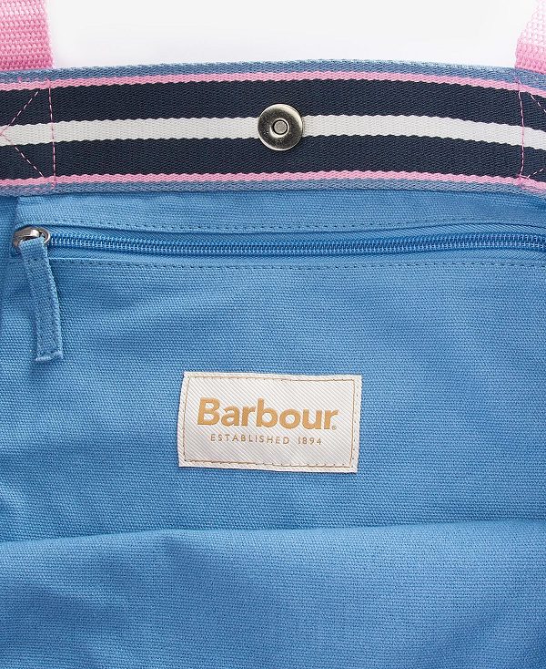 Barbour Logo Beach Bag Chambray Blue | BABO89976