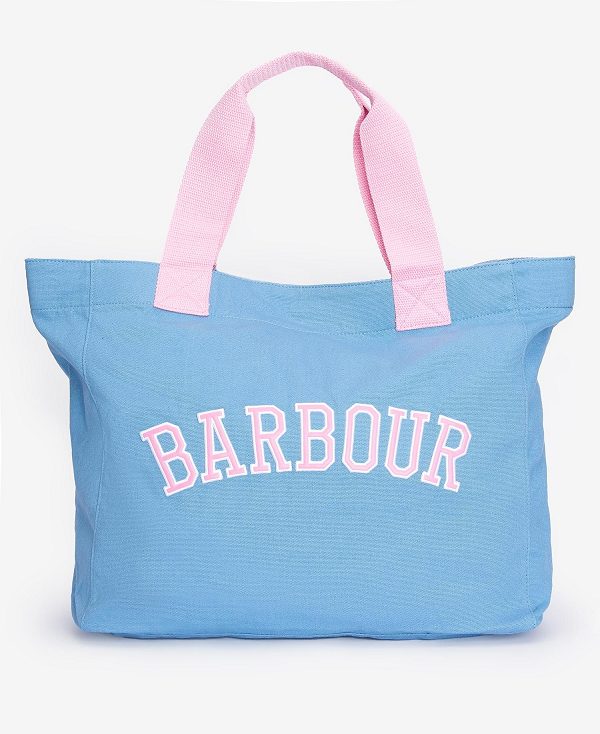 Barbour Logo Beach Bag Chambray Blue | BABO89976