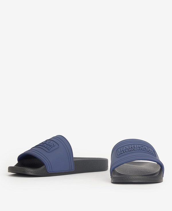 Barbour Logo Sliders Cobalt/Grey | BABO88884