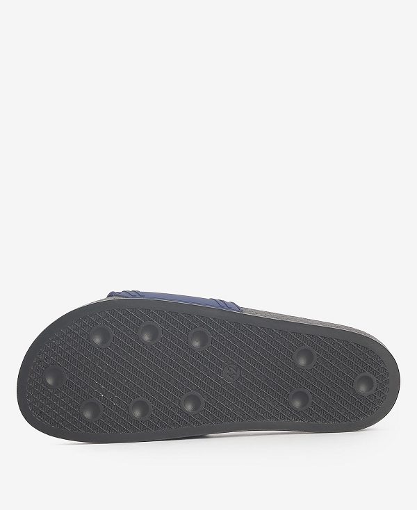 Barbour Logo Sliders Cobalt/Grey | BABO88884